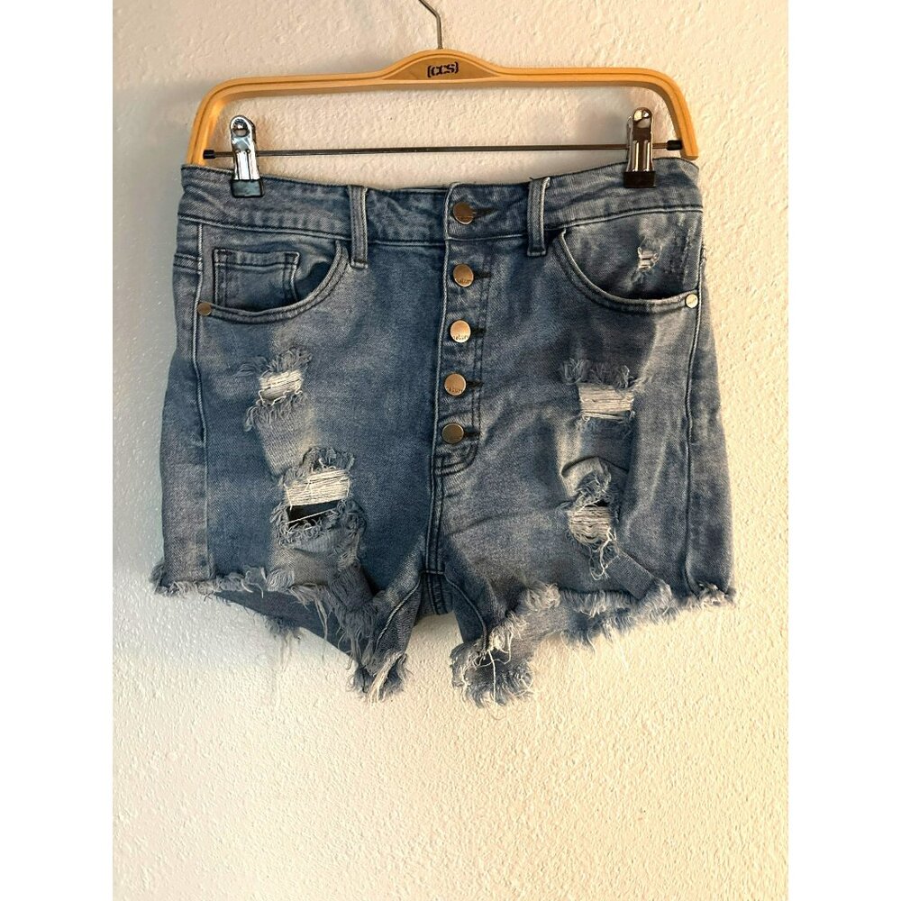 Nature Denim High-Rise Button Fly Shorts Size L